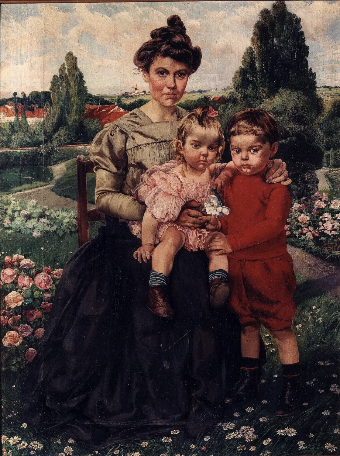 La moglie con i suoi figli